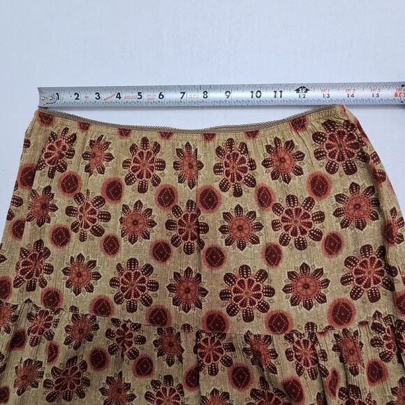 Vintage Norton Studio Womens Size PM Medium Petite Bohemian Floral Skirt Red Tan - Picture 6 of 8